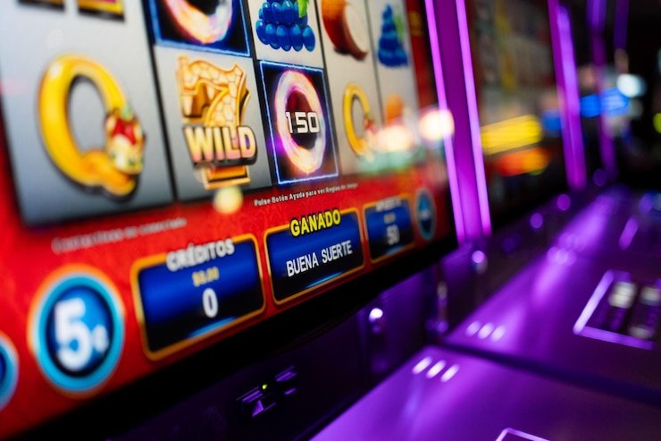 Tampilan perjalanan kartu Casino Hold'em dengan flop, turn, dan river